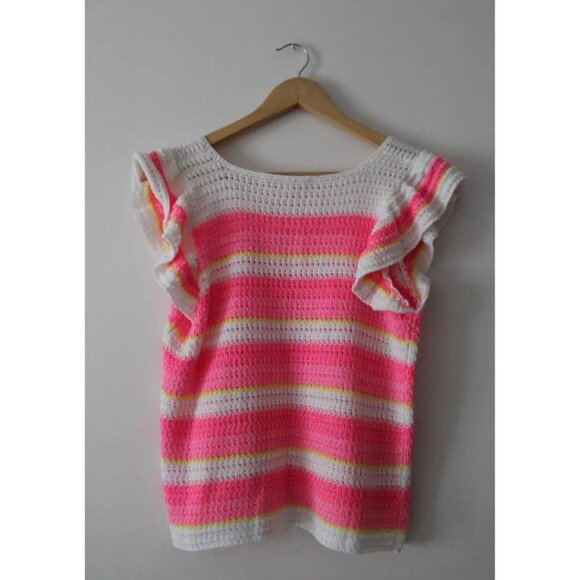 Lilly Pulitzer Cordetta Striped Sweater Top Pink Shandy Size Small - Picture 3 of 6